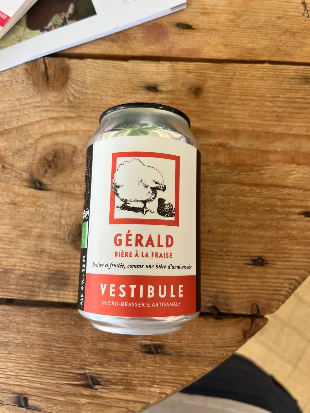 Gérald, bière à la fraise, Brasserie Vestibule 33cl