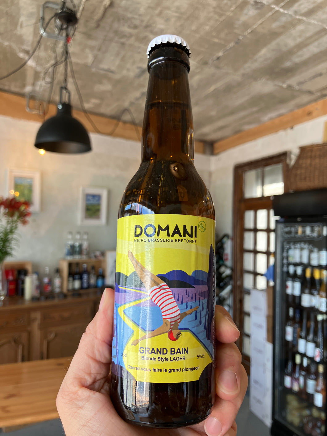 Bière Grand Bain lager bio, Brasserie Domani, 33cl