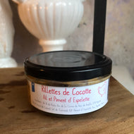 Rillettes de Cocotte, Ail et Piment d’Espelette, 130g, Les Bocaux Locos